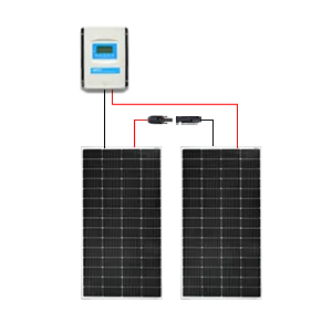 Stecken Sie die Solarmodule in den PV-Port des Ladereglers